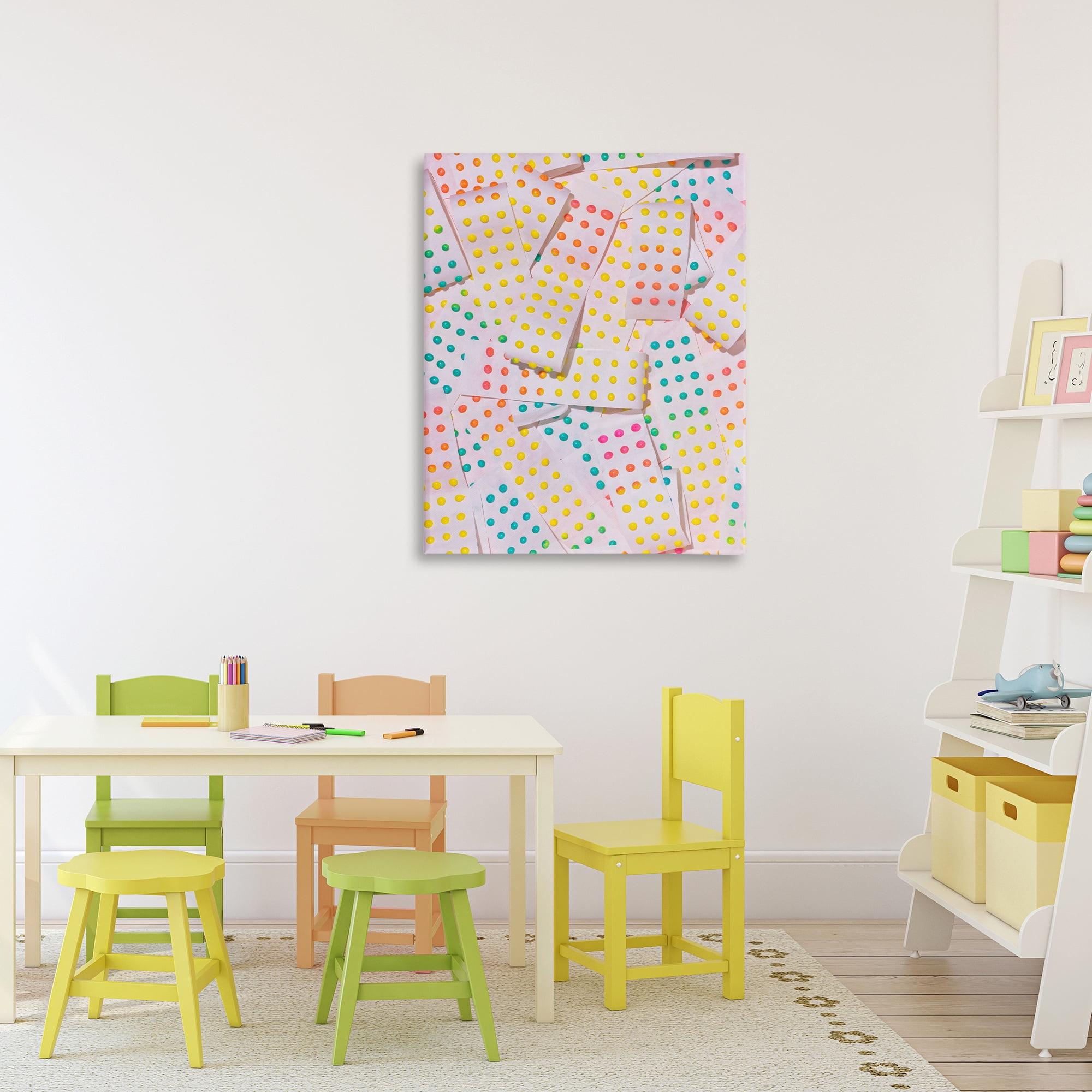 Stupell Industries Retro Color Candy Dots Canvas Wall Art, design by LISH Creative