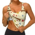 thumbnail image 4 of Haiem Dachshund Dog And Flower Pattern Womens Sports Bra - U Neck Padded Low Impact Yoga Bra Workout Crop Top Gym Moisture-Wicking Workout Vest -Medium, 4 of 9