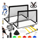 thumbnail image 1 of 2pzs Portería De Futbol Para Niños Con Equipo Entrenamiento Xtellar Negro, 1 of 4