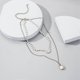 thumbnail image 3 of Gargantilla con cadena colgante de perlas de imitación de doble capa elegante para mujer, regalo de joyería, dorado, código de modelo 24115 dorado, 3 of 5