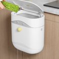 thumbnail image 1 of Cubo de basura de cocina de gran capacidad para el hogar con tapa, montado en la pared, para inodoro, baño, sala de estar, papeleras, contenedor de almacenamiento de residuos de cocina, plástico, cubo, 1 of 6