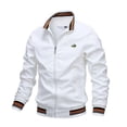 thumbnail image 4 of Autumn and winter men's new solid color cardigan jacket casual men's coach jacket, 4 of 5