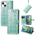 thumbnail image 1 of Funda Cartera FOXDOCK para iPhone 14 Plus , Flip PU con Relieve de Gatos y Perros, Tarjetero y Soporte, 1 of 6