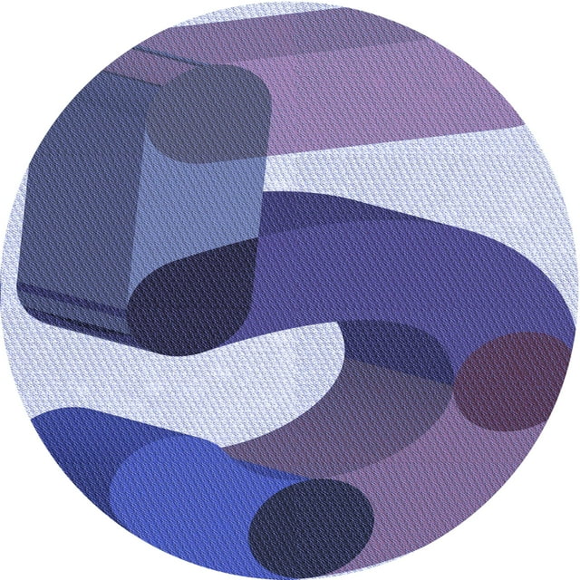 Ahgly Company Tapis d'Intérieur Lavable à la Machine, Carré, Transitionnel, Violet Pervenche Profond, Tapis de Zone, 3 Pieds Carré