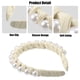 thumbnail image 3 of diadema con cinta trenzada de perlas sintéticas, diadema de moda para mujer, beige, 0,79 pulgadas de ancho, 3 of 7