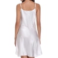thumbnail image 5 of BOOYOU Women Satin Spaghetti Strap Nightgown V-Neck Flared Hem Long Slip Sleep Dress, 5 of 19
