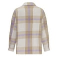 thumbnail image 5 of Cyber Deal Plaid Shacket Jacket Women,Women's Flannel Plaid Shacket Casual Long Sleeve Button Shirts Jacket Trendy Front Pockets Lapel Collar Coats with Side Pockets, 5 of 7