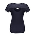 thumbnail image 2 of FashionOutfit Women's Plus Size Back Lace V-Neck Tee Shirt, 2 of 3
