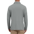 thumbnail image 3 of INSPIRE CHIC Men's Long Sleeve Golf Shirt Contrast Collar Button Placket Regular Fit Active Top M Gray, 3 of 6