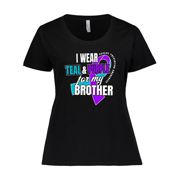 Inktastic Suicide Prevention I Wear Teal and Purple for My Brother Women's Plus Size T-Shirt