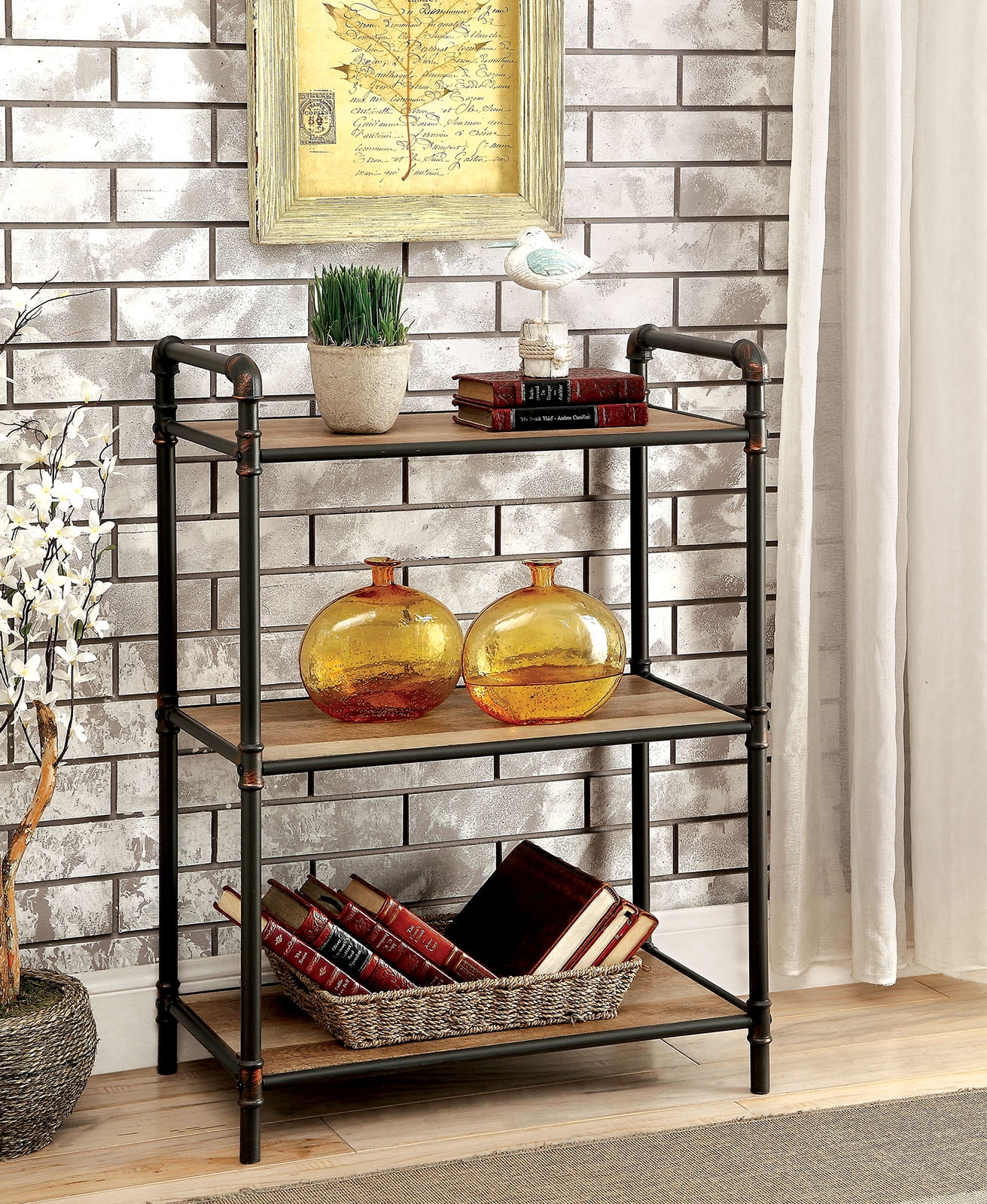 Furniture Of America Olga I Antique Black Finish Metal Small Display