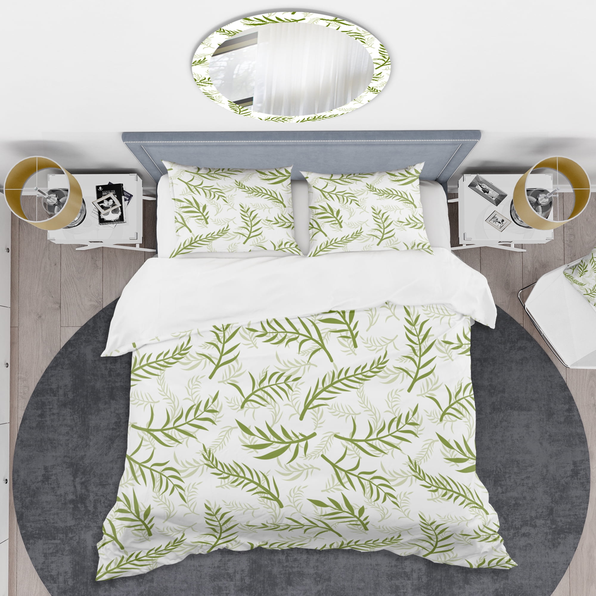 Designart 'Tropical Botanicals I ' Mid-Century Modern Duvet Cover Set