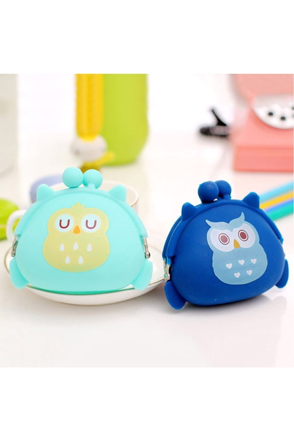 2Pcs Cute Silicone Coin Purse Assorted Colors Practical Small Storage Bag