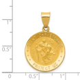 thumbnail image 3 of Diamond2Deal 14K Yellow Gold St. Christopher Medal Hollow Pendant for Women (L- 1.15 in, W- 0.78 in), 3 of 4