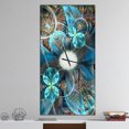 thumbnail image 2 of DesignArt Fractal Blue Flowers Large Wall Clock, 2 of 2