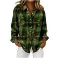 thumbnail image 4 of ZQUUVOU Women's Plaid Shirts Printed Button Down Long Sleeve Collared Tops Blouse for Business Casual Office Outfits Multicolor B, 4 of 8