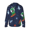 thumbnail image 3 of Balery Dinosaur Astronaut Space Surfing Men's Women's UPF 50+ Sun Protection Lightweight Hoodie Performance Long Sleeve Shirt for Fishing Running-Small, 3 of 9