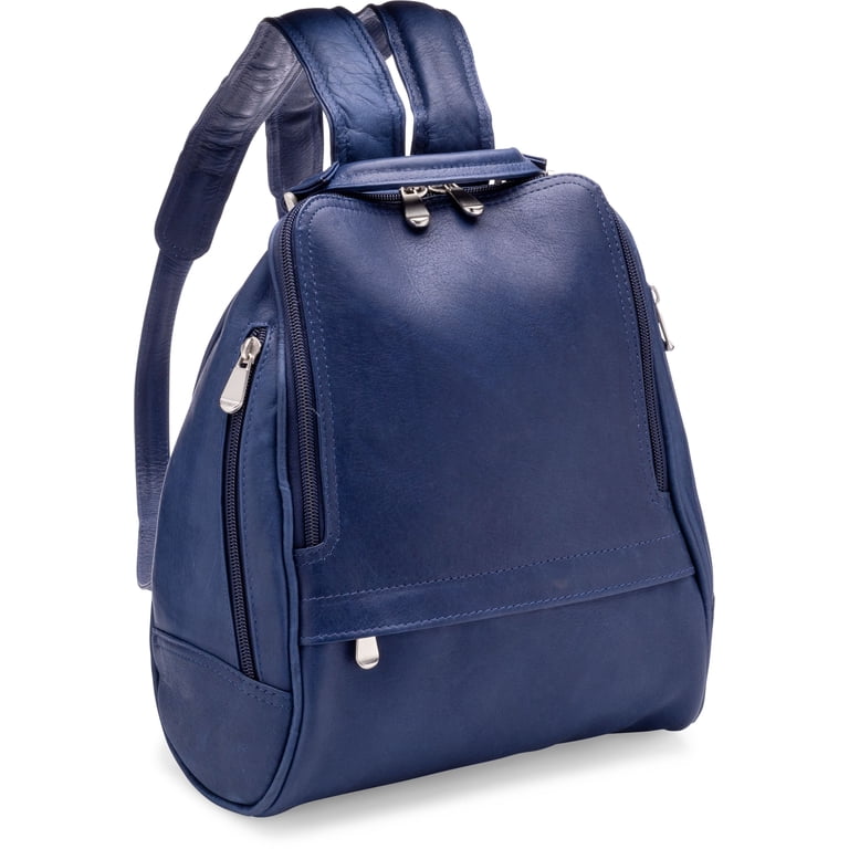 Women’s Dark Blue Genuine Leather Adjustable Straps With Zipper Backpack Size S Amelia_French_Navy_Web_1.jpg?v  main image 4