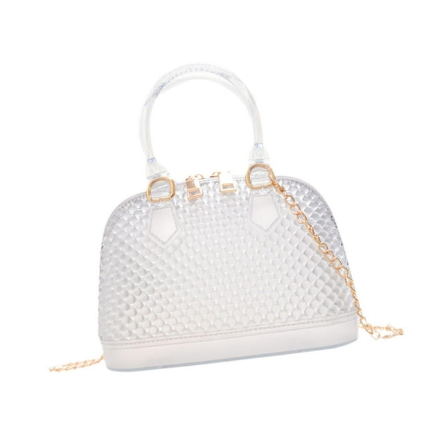 Bolso cruzado con cadena, elegante bolso de concha de gelatina de PVC para , citas, regalo de cumpleaños