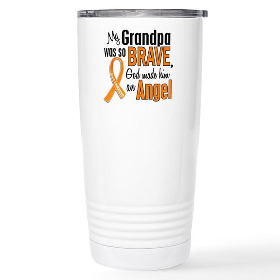 CafePress - Grandpa Leukemia Shirts And Apparel Stainless Stee - Insulated Stainless Steel Travel Tumbler 20 oz.