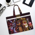 thumbnail image 5 of Saiise Five Nights At Freddy'S Print Zipper Document File Bag Pouch with Handle Waterproof Double Pocket Canvas File Storage Bag for Project Office School Foldable File Document Handbag Carrying Bag, 5 of 7
