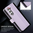 thumbnail image 6 of for Samsung Galaxy Z Fold 7 Classic PU Leather Case, Magnetic Closure Vintage Card Slots Wallet Case Wrist Strap Embossed Kickstand Full Body Protection Phone Cover for Samsung Galaxy Z Fold 7, Purple, 6 of 8