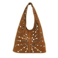 thumbnail image 6 of Baguery Women's Y2K Suede Slouchy Hobo Bag - Rivet Tote with Large Capacity, Underarm/Shoulder Purse for College/Work (13.39×4.33×9.45in), 6 of 9