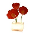 thumbnail image 4 of Lámpara de cumpleaños de la noche de flores automáticas Regalos de cumpleaños Atentable Lámpara de escritorio decorativo de brillo de 3 niveles de 3 Rojo, 4 of 10
