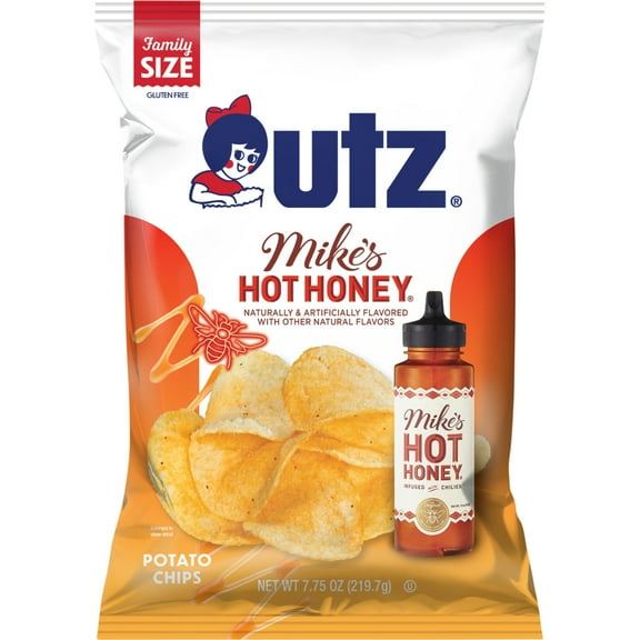 Utz Mike's Hot Honey, Potato Chips, Gluten-Free, 7.75 oz Bag
