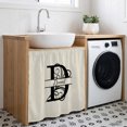 thumbnail image 3 of Letter D Cabinet Curtain 35"Wx35"L, Dustproof Under Sink Skirt with Self Adhesive Tape, Monogram Words Cabinet Curtain Cover for Kitchen Sink, Bathroom Vanity, Laundry Room, 3 of 9