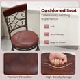 thumbnail image 5 of Costway Set of 2 Vintage Bar Stools Swivel Padded Seat 30'' Bistro Dining Kitchen Pub Chair High Back, 5 of 8
