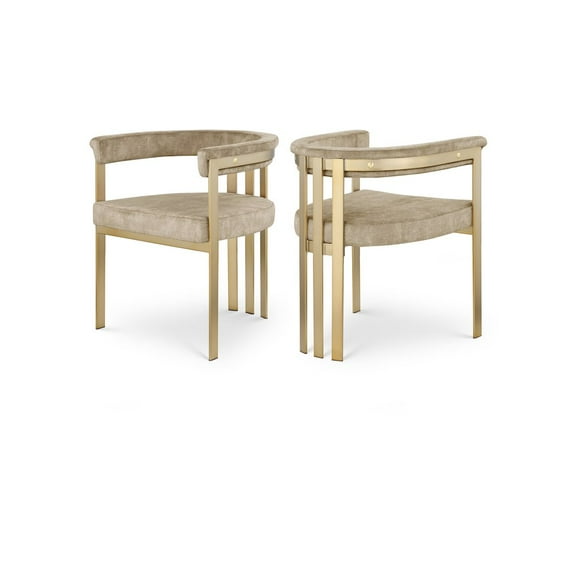 Meridian Furniture Marcello Beige Velvet Dining Chair (Set of 2)