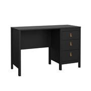 Tvilum Madrid Home Office Writing Desk with 3 Storage Drawers in Black Matte