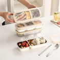 thumbnail image 2 of Contenedores de acero inoxidable para refrigerios, caja de condimentos dividida con tapas, lonchera con compartimentos sellados a prueba de fugas, contenedor de alimentos reutilizable., 2 of 8