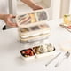 thumbnail image 2 of Contenedores de acero inoxidable para refrigerios, caja de condimentos dividida con tapas, lonchera con compartimentos sellados a prueba de fugas, contenedor de alimentos reutilizable., 2 of 8