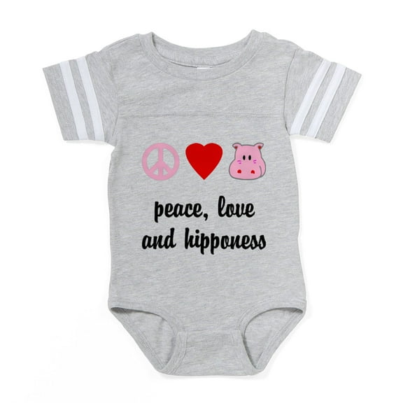 CafePress - 2 FIN Peace Love Hipponess NEW Baby Football Bodys - Cute Infant Baby Football Bodysuit