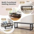 thumbnail image 5 of Costway Wavy Edge Rustic Dining Bench with High Load Capacity and Adjustable Footpads, Black, 5 of 11
