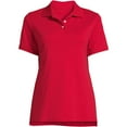 thumbnail image 3 of Lands' End Essentials Women's Short Sleeve All Day Comfort Polo Shirt - 100% Cotton Won't Shrink Pill Fade, 3 of 3