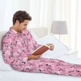 thumbnail image 6 of Naloa Cartoon Poodle Dog Men’s Pajamas Set - Long Sleeve Button Down Sleep Shirt and Pajama Bottoms Sleepwear Set-X-Large, 6 of 7