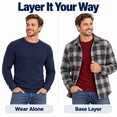 thumbnail image 5 of DARESAY Men’s Thermal Henley Shirts 3-Pack, Long Sleeve Waffle Knit Base Layer Tops, Warm Layering Shirts for Winter, Sizes S–3XL, 5 of 9