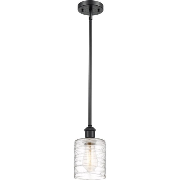 516-1S-BK-G1113 Innovations Lighting Cobbleskill - 1 Light Mini Pendant In Art Nouveau Style-8 Inches Tall and 5 Inches Wide-Matte Black