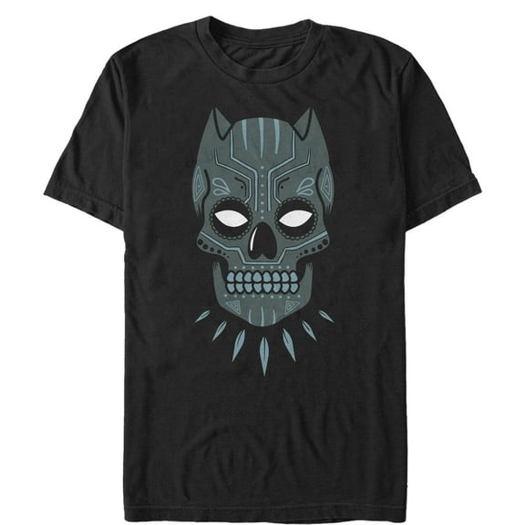 Men's Marvel Halloween Panther Sugar Skull  Graphic Tee Black Medium