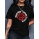 thumbnail image 1 of Camiseta para mujer verano SuaveSeasonal Versatility | Women's Casual Fashion T-Shirt with Beautiful Abstract Rose Print, Crew Neck, Short Sleeve, Polyester - Machine Washable, Ideal for Spring/Summ, 1 of 7
