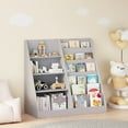 thumbnail image 6 of Kids Bookshelf and Toy Storage Organizer,Multifunctional 4 Tier Wooden Kids Book Shelf with Bookcase Display Stand in Kids Room Playroom Nursery for Kids,Children,Toddlers, 6 of 7