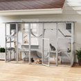 thumbnail image 2 of PawHut Large Outdoor Catio with Cat Condos, Platforms, Ladders, Grey, 2 of 10