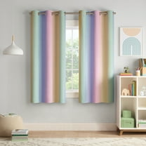 Eclipse Kids Rainbow Ombre 100% Blackout 63" long x 37" wide Curtain panel in Multi