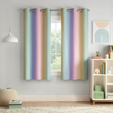 Eclipse Kids Rainbow Ombre 100% Blackout 63" long x 37" wide Curtain panel in Multi
