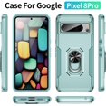 thumbnail image 2 of KOMI pour Google Pixel 8 Pro Étui avec Protecteur d'Écran, Béquille Anneau Réglable à 360° Intégrée, Protection Militaire Blindée Antichoc - Vert, 2 of 5