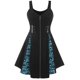 thumbnail image 1 of Vestido Talla Extra Panel Encaje Cráneo Cremallera Rosegal Vestidos casuales de talla grande, 1 of 5