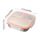 thumbnail image 3 of Contenedor de fiambrera de acero inoxidable con 3 o 4 compartimentos, bento a prueba de olores, tapa resistente a fugas, 17,5 x 17,5 x 4,5 cm, almacenamiento portátil de alimentos para la oficina, 3 of 6